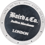 2004 1oz FINE SILVER BAIRD & CO BULLION ROUND - SILVER WORLD COINS - Cambridgeshire Coins
