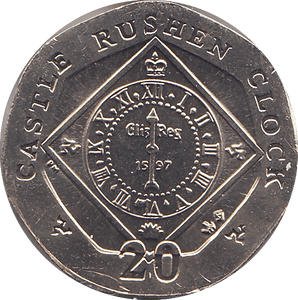 2004 20 PENCE CASTLE RUSHEN CLOCK ( BU ) - WORLD COINS - Cambridgeshire Coins