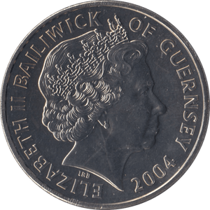 2004 5 POUNDS 60TH ANNIVERSARY D DAY BAILIWICK OF GUERNSEY - WORLD COINS - Cambridgeshire Coins