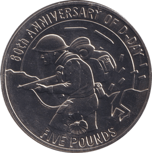 2004 60TH D - DAY ANNIVERSARY FIVE POUNDS GUERNSEY - WORLD COINS - Cambridgeshire Coins