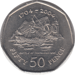 2004 BATTLE OF TRAFALGAR 1805 50P GIBRALTAR - WORLD COINS - Cambridgeshire Coins