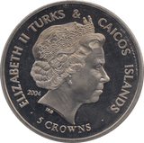 2004 FIVE CROWNS TURKS AND CAICOS ISLANDS F584 - WORLD COINS - Cambridgeshire Coins