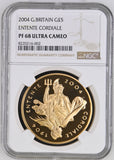 2004 GOLD FIVE POUND ENTENTE CORDIALE PF 68 ULTRA CAMEO - NGC GOLD COINS - Cambridgeshire Coins