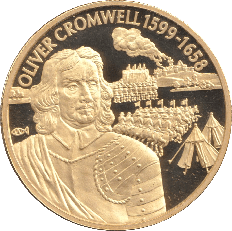 2004 GOLD PLATED 2 DOLLAR EAST CARIBBEAN STATES OLIVER CROMWELL - WORLD COINS - Cambridgeshire Coins