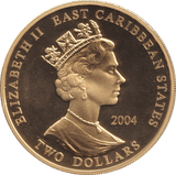 2004 GOLD PLATED 2 DOLLAR EAST CARIBBEAN STATES T.E. LAWRENCE - WORLD COINS - Cambridgeshire Coins