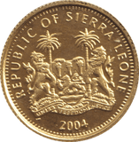 2004 GOLD PROOF $20 SIERRA LEONE - GOLD WORLD COINS - Cambridgeshire Coins