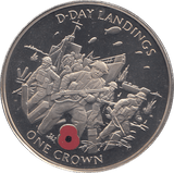 2004 ONE CROWN D DAY LANDINGS COLOURED ( BU ) - WORLD COINS - Cambridgeshire Coins
