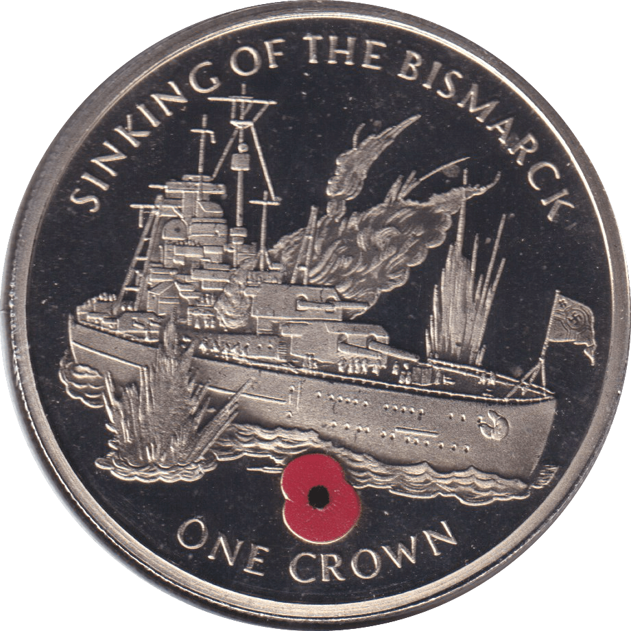 2004 ONE CROWN SINKING OF BISMARCK (BU) - CROWN - Cambridgeshire Coins