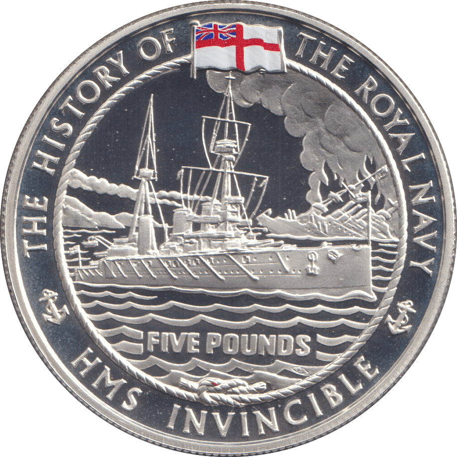 2004 PROOF SILVER FIVE POUNDS - HMS INVINCIBLE - Silver Proof - Cambridgeshire Coins
