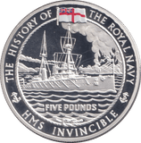 2004 PROOF SILVER FIVE POUNDS- HMS INVINCIBLE - Silver Proof - Cambridgeshire Coins