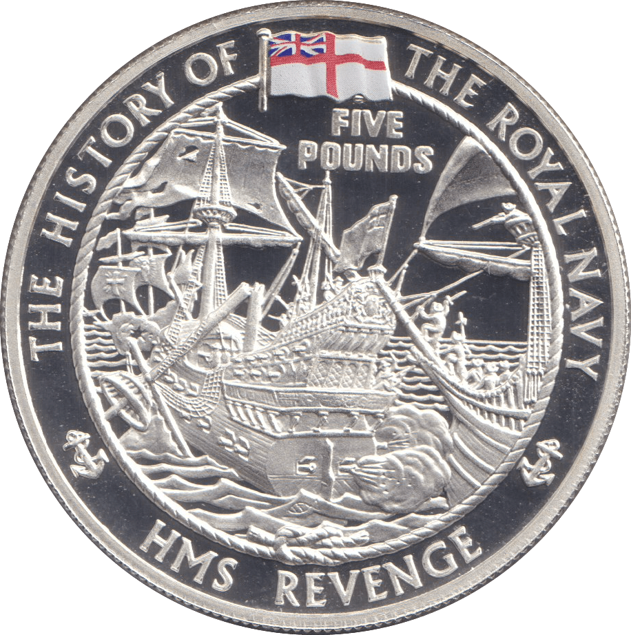 2004 PROOF SILVER FIVE POUNDS - HMS REVENGE - Silver Proof - Cambridgeshire Coins