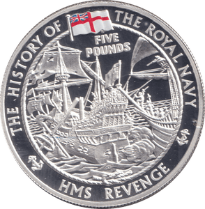 2004 PROOF SILVER FIVE POUNDS- HMS REVENGE - Silver Proof - Cambridgeshire Coins