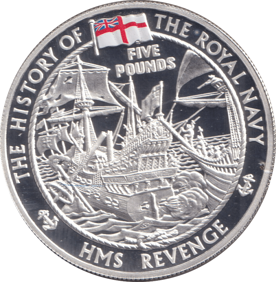 2004 PROOF SILVER FIVE POUNDS- HMS REVENGE - Silver Proof - Cambridgeshire Coins