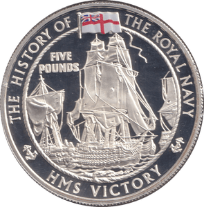 2004 PROOF SILVER FIVE POUNDS- HMS VICTORY - Silver Proof - Cambridgeshire Coins