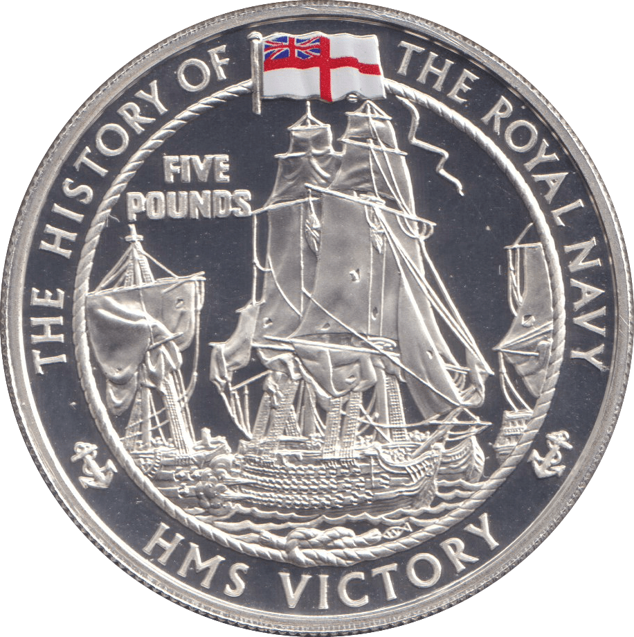 2004 PROOF SILVER FIVE POUNDS - HMS VICTORY - Silver Proof - Cambridgeshire Coins