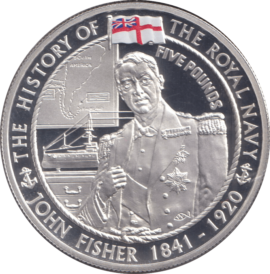 2004 PROOF SILVER FIVE POUNDS- JOHN FISHER - Silver Proof - Cambridgeshire Coins