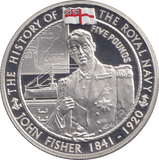 2004 PROOF SILVER FIVE POUNDS - JOHN FISHER - Silver Proof - Cambridgeshire Coins