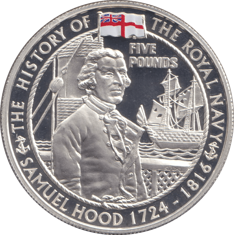 2004 PROOF SILVER FIVE POUNDS - SAMUEL HOOD - Silver Proof - Cambridgeshire Coins