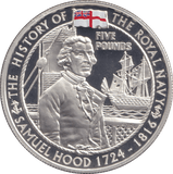 2004 PROOF SILVER FIVE POUNDS - SAMUEL HOOD - Silver Proof - Cambridgeshire Coins