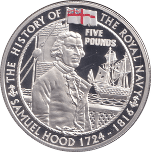 2004 PROOF SILVER FIVE POUNDS- SAMUEL HOOD - Silver Proof - Cambridgeshire Coins