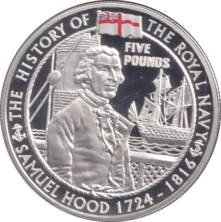 2004 PROOF SILVER FIVE POUNDS- SAMUEL HOOD - Silver Proof - Cambridgeshire Coins