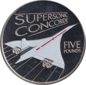 2004 PROOF SILVER FIVE POUNDS- SUPERSONIC CONCORDE - Silver Proof - Cambridgeshire Coins