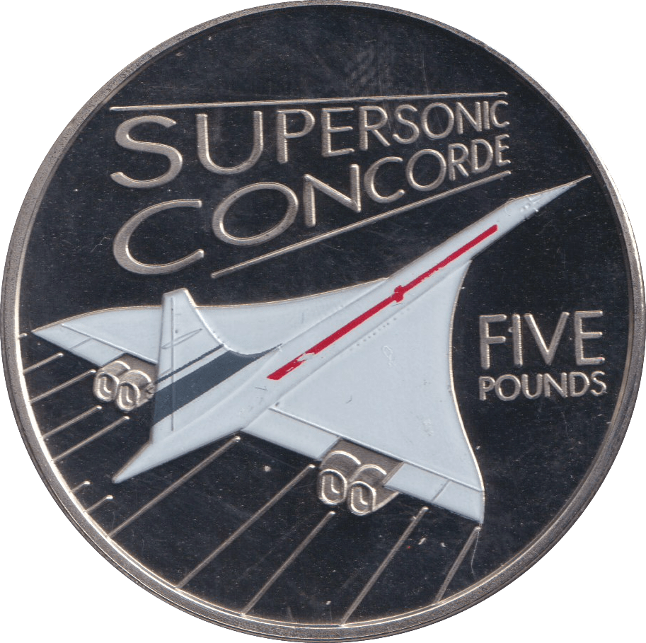2004 PROOF SILVER FIVE POUNDS- SUPERSONIC CONCORDE - Silver Proof - Cambridgeshire Coins
