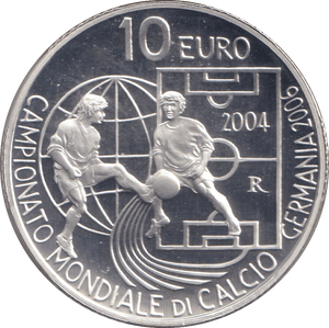 2004 SILVER 10 EURO FIFA WORLD CUP SAN MARINO ( PROOF ) - SILVER WORLD COINS - Cambridgeshire Coins
