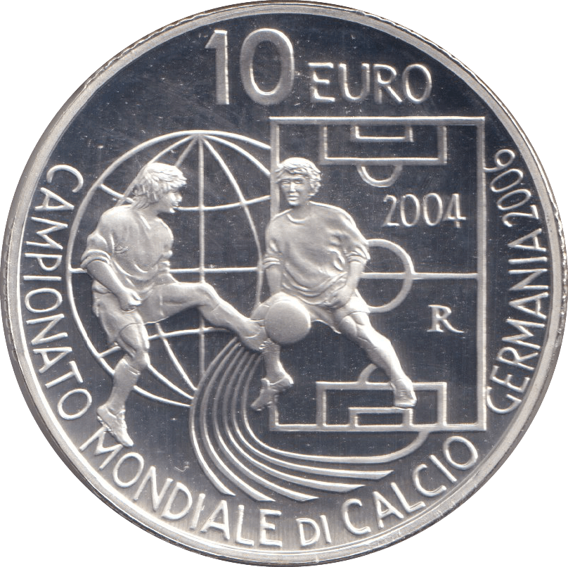 2004 SILVER 10 EURO FIFA WORLD CUP SAN MARINO ( PROOF ) - SILVER WORLD COINS - Cambridgeshire Coins