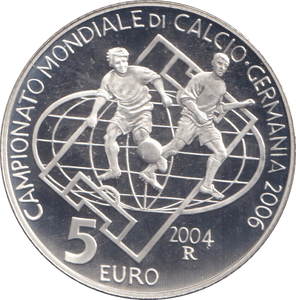 2004 SILVER 5 EURO FIFA WORLD CUP SAN MARINO ( PROOF ) - SILVER WORLD COINS - Cambridgeshire Coins