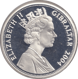 2004 SILVER FIVE POUND GILBRALTAR - SILVER WORLD COINS - Cambridgeshire Coins