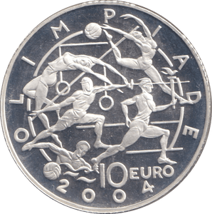 2004 SILVER OLYMPIAD 10 EURO SAN MARINO ( PROOF ) - SILVER WORLD COINS - Cambridgeshire Coins