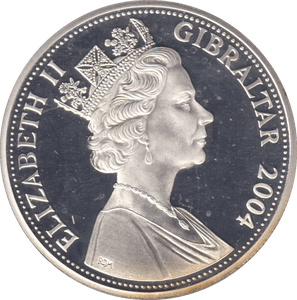 2004 SILVER PROOF £5 GIBRALTAR - WORLD COINS - Cambridgeshire Coins