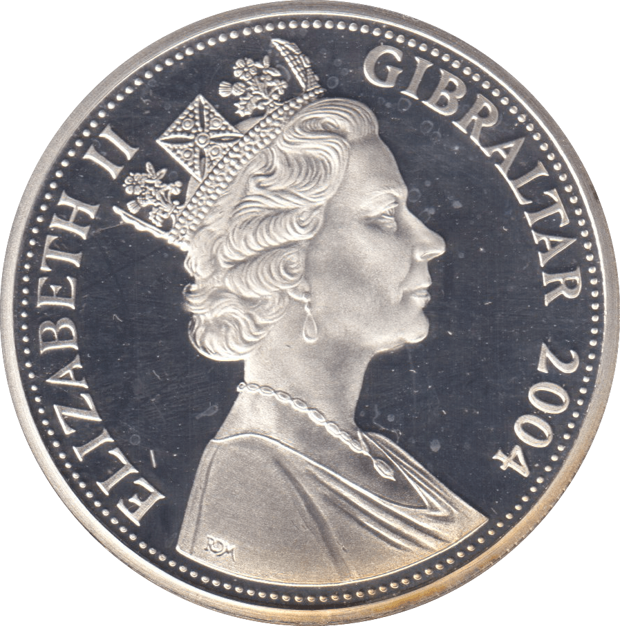 2004 SILVER PROOF £5 GIBRALTAR - WORLD COINS - Cambridgeshire Coins