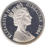 2004 SILVER PROOF £5 GIBRALTAR - WORLD COINS - Cambridgeshire Coins