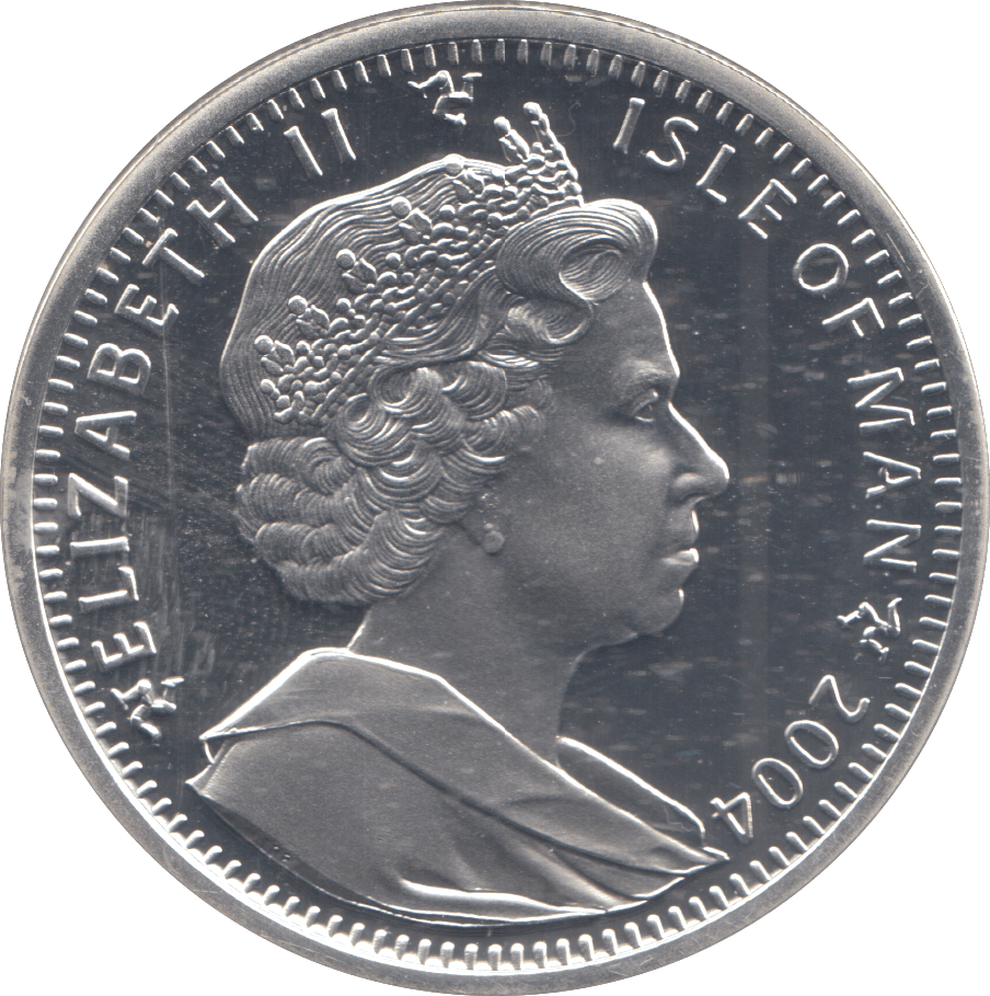 2004 SILVER PROOF ONE CROWN ISLE OF MAN - SILVER WORLD COINS - Cambridgeshire Coins