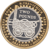 2004 SILVER PROOF TREVITHICK STEAM ENGINE TWO POUNDS - SILVER WORLD COINS - Cambridgeshire Coins