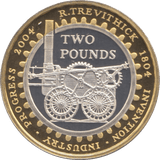 2004 SILVER PROOF TWO POUNDS TREVITHICK STEAM - SILVER WORLD COINS - Cambridgeshire Coins