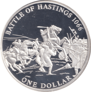 2005 50% SILVER ONE DOLLAR BATTLE OF HASTINGS 1066 ( PROOF ) - SILVER WORLD COINS - Cambridgeshire Coins