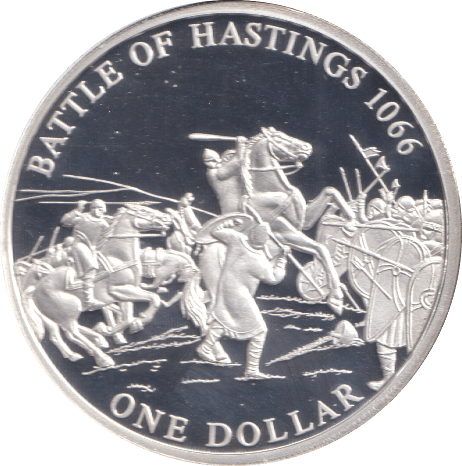 2005 50% SILVER ONE DOLLAR BATTLE OF HASTINGS 1066 ( PROOF ) - SILVER WORLD COINS - Cambridgeshire Coins