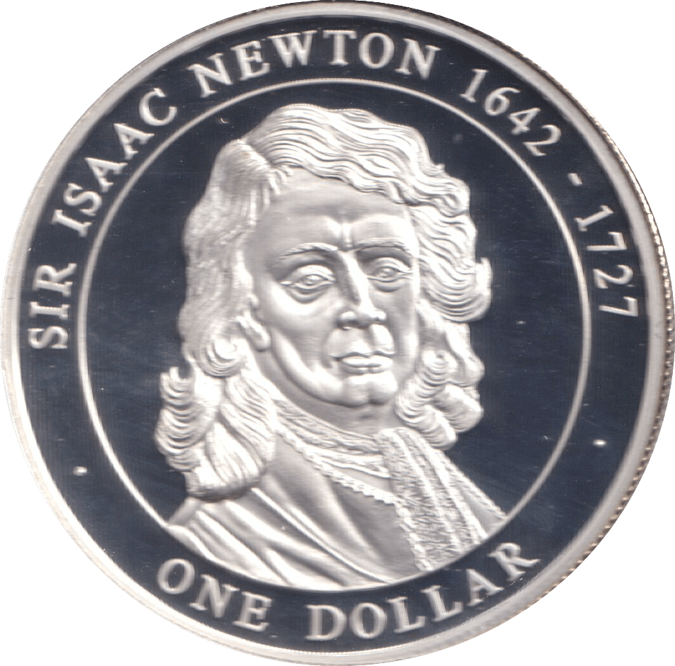 2005 50% SILVER ONE DOLLAR SIR ISAAC NEWTON 1642 - 1727 ( PROOF ) - SILVER WORLD COINS - Cambridgeshire Coins