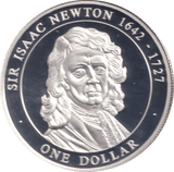 2005 50% SILVER ONE DOLLAR SIR ISAAC NEWTON 1642 - 1727 ( PROOF ) - SILVER WORLD COINS - Cambridgeshire Coins