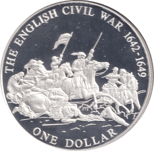 2005 50% SILVER ONE DOLLAR THE ENGLISH CIVIL WAR 1642 - 1649 ( PROOF ) - SILVER WORLD COINS - Cambridgeshire Coins