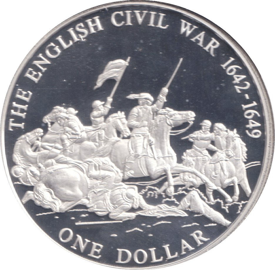 2005 50% SILVER ONE DOLLAR THE ENGLISH CIVIL WAR 1642 - 1649 ( PROOF ) - SILVER WORLD COINS - Cambridgeshire Coins