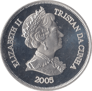 2005 .925 SILVER PROOF ONE CROWN POPE JOHN PAUL II TRISTAN DA CUNHA - SILVER WORLD COINS - Cambridgeshire Coins