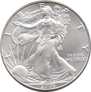 2005 AMERICAN EAGLE SILVER DOLLAR 1 OZ FINE SILVER - WORLD COINS - Cambridgeshire Coins