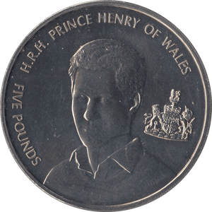 2005 BRILLIANT UNCIRCULATED PRINCE HENRY FIVE POUND COIN ALDERNEY - WORLD COINS - Cambridgeshire Coins