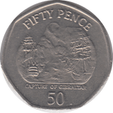 2005 CAPTURE OF GIBRALTAR 50P - WORLD COINS - Cambridgeshire Coins