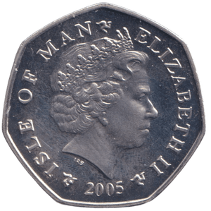2005 CHRISTMAS 50P PARTRIDGE IN PEAR TREE COLOURISED ISLE OF MAN ( BUNC ) - 50P REGIONAL ISSUES - Cambridgeshire Coins