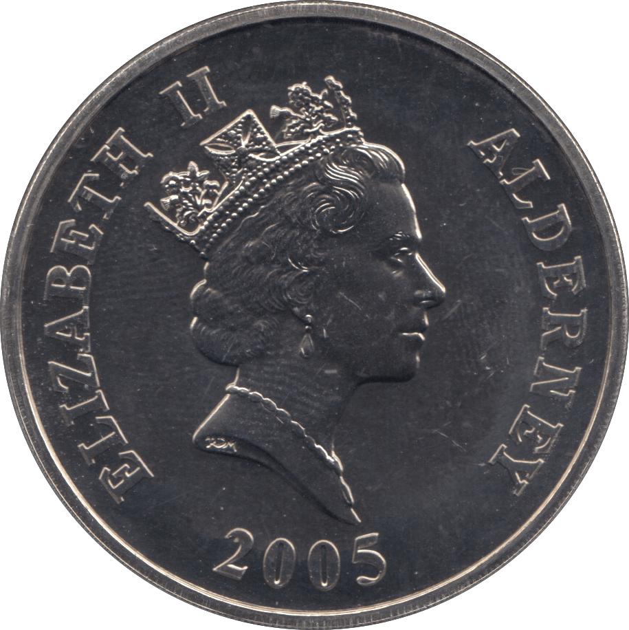 2005 FIVE POUND COIN ALDERNEY - WORLD COINS - Cambridgeshire Coins